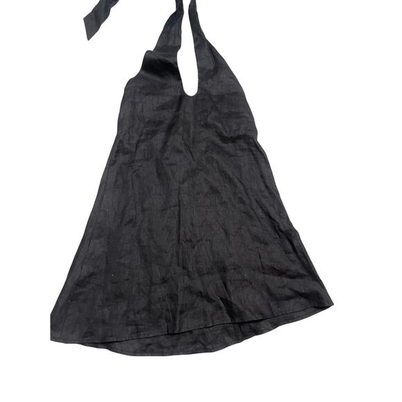 VRG GRL Natassia Linen Halter Mini Dress Black Womans 6 NWOT - Picture 6 of 15